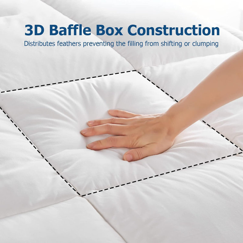 All Season Down Comforter with 100% Cotton Cover, White California King Duvet Insert, Caiifornia King