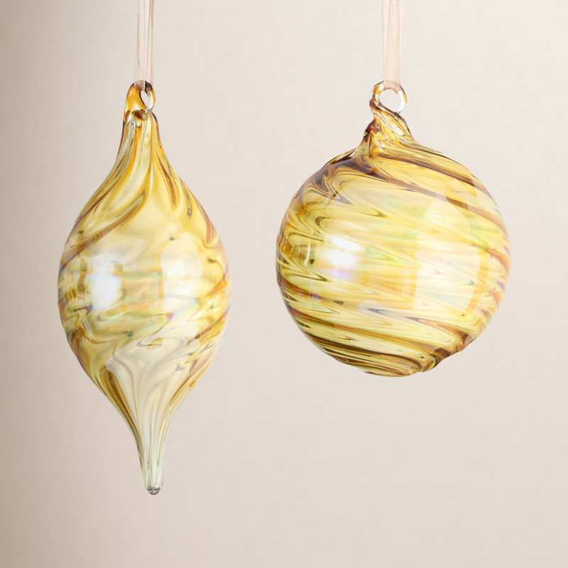 Striped Glass Finial Ornament