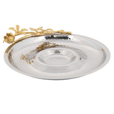 Gold Butterfly Chip And Dip Plate