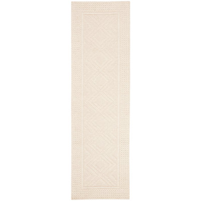 Connellsville Hand Woven Wool/Cotton Geometric Rug in Ivory