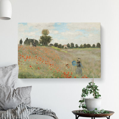 Poppy Field Vol.1 by Claude Monet - Wrapped Canvas