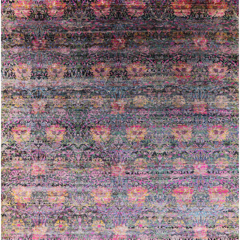 Tapis gris / mauve, Carré 8 pi