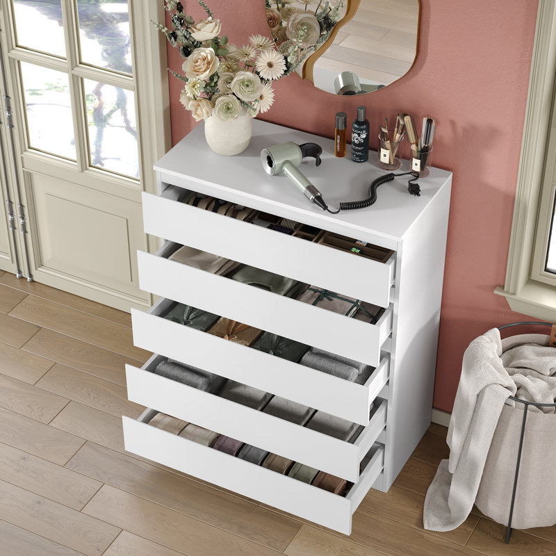 Teasley 5-Drawer Dresser,40.2" Tall Modern Bedroom Dresser,Wood Dresser For Living Room,Bedroom