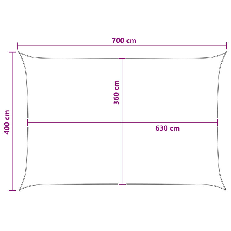 Vidaxl Sunshade Sail Canopy Screen Balcony Awning Canopy HDPE Rectangular, 400cm W x 700cm L, Blue/White