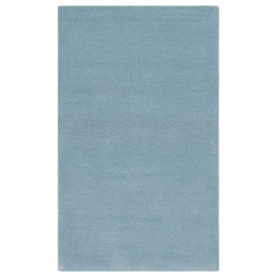Fifth Avenue Hand Tufted Wool/Cotton Solid Colour Rug in Blue