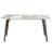62.99" Modern Artificial Stone White Pandora Straight Edge Dark Grey Metal Leg Dining Table-Can Accommodate 6 People(Dining Table Only)-1093735188