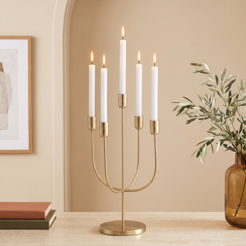 Gold Iron Candle Holder