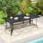 76” x 36” Rectangle Patio Dining Table w/Umbrella Hole for Porch Garden Balcony