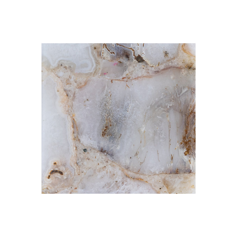 Square White and Brown Ceramic Coaster Set