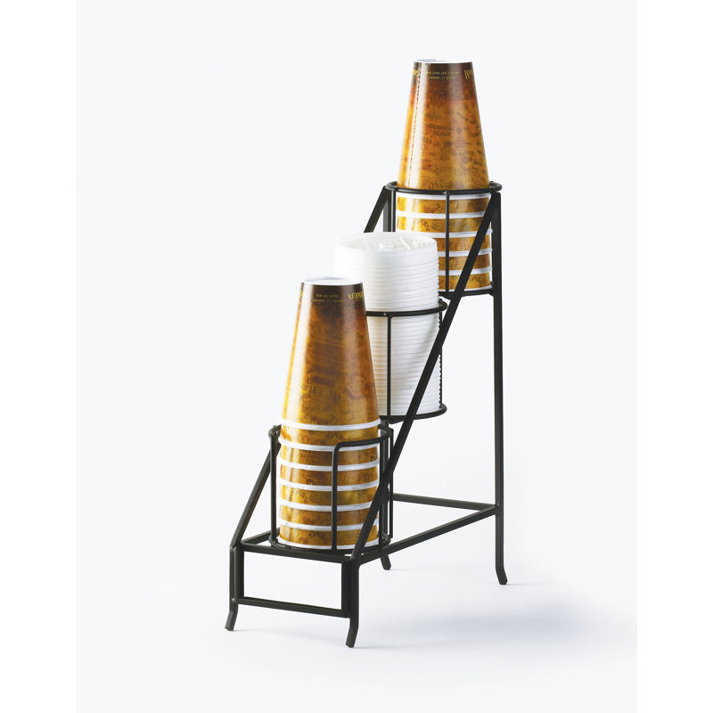 Iron Black 3-Tier Countertop Cup and Lid Organizer