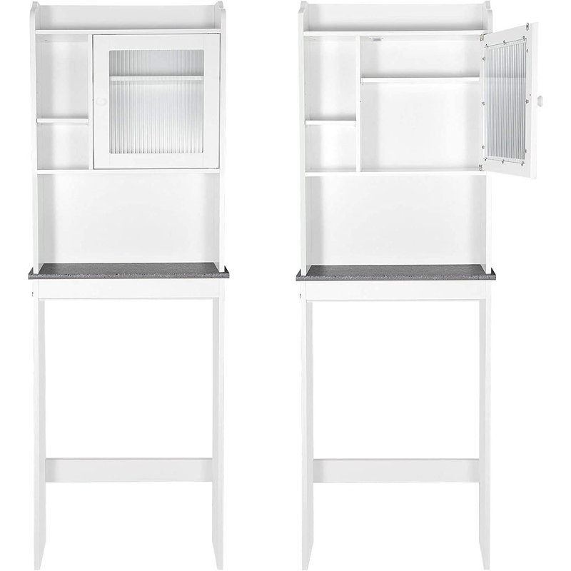 Over The Toilet Storage, White, 68" H x 23" W x 7.48" D