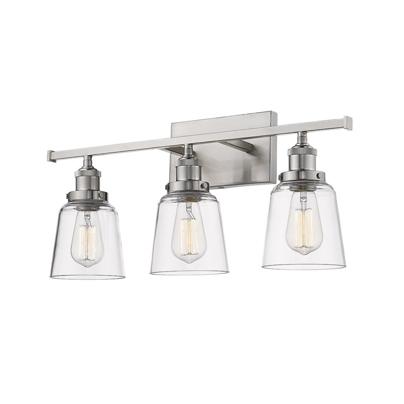Éclairage pour meuble-lavabo à 3 lumières Flagler, Nickel satiné