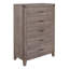 Commode de chambre à coucher 1 pièce à 5 tiroirs en mélamine avec rivets de coin en métal stratifié