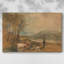 J.M.W. Turner, "Paysage de rivière avec un château et des personnages" - Art mural de qualité musée sur toile tendue-973168790