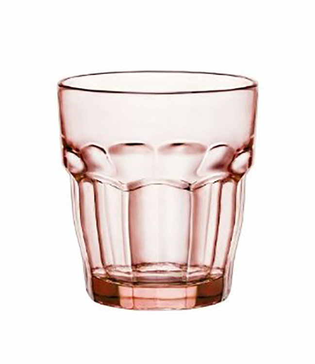 Rock Bar Lounge 9.25 oz. Rocks Stackable Drinking Glasses, Peach