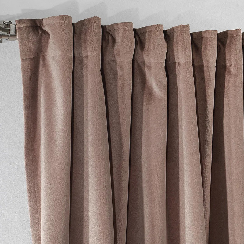 Extra Long & Extra Wide Matte Velvet Curtain Panel, 260cm Width x 475cm Drop, 19 BEAVER