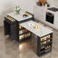 Îlot de cuisine 80,7 po avec table extensible, table de salle à manger avec tiroirs et armoire à double porte-716500441
