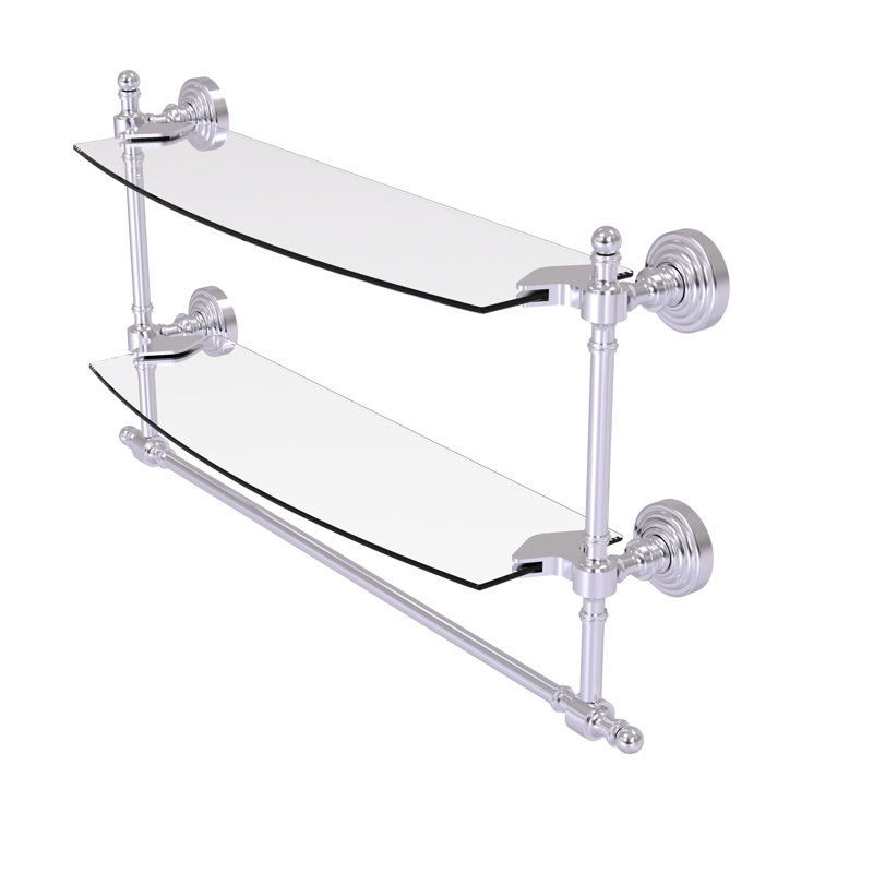 Retro Wave 2 Piece Tiered Shelf, Satin Chrome