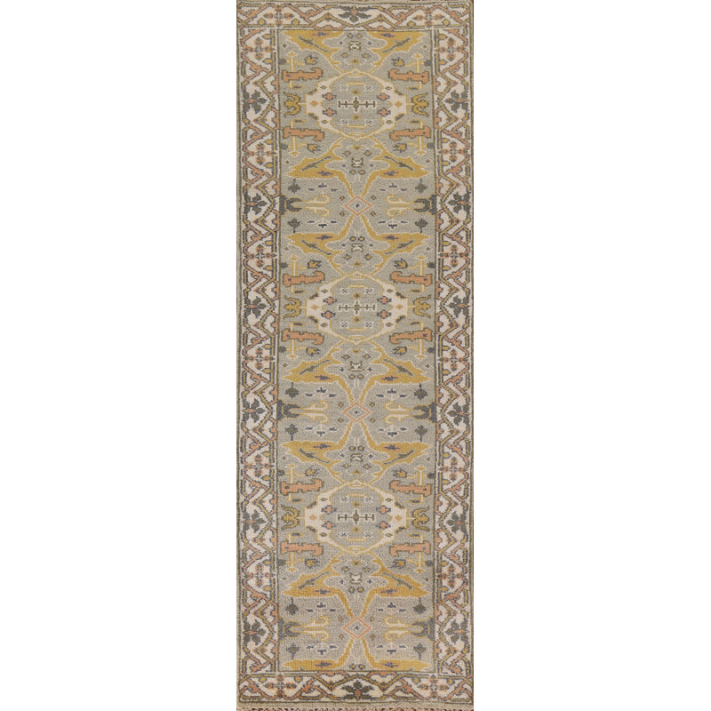 Tapis de couloir oriental fait à la main Oushak 3 x 10