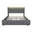 Smart Velvet Bed Frame with LED Charging Headboard, Tufted Upholstered Frame with Storage Drawers, Grey/Beige in Multiple Size (EU Single, Double & King)-1020501902-1020501896