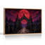 Porte de cimetière gothique avec corbeaux sous une lune rouge - Toile murale d'Halloween-1478970393