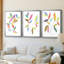Color Pop Leaves II - Toile tendue avec châssis sur mesure - 3 pièces-180077483-180077480