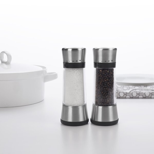 OXO Good Grips Silver/Clear Ceramic Salt and Pepper Grinder Set