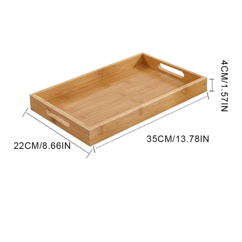 Serving Tray Bed Tray with Handles, Breakfast Coffee Table Tray for Eating and Serving;L