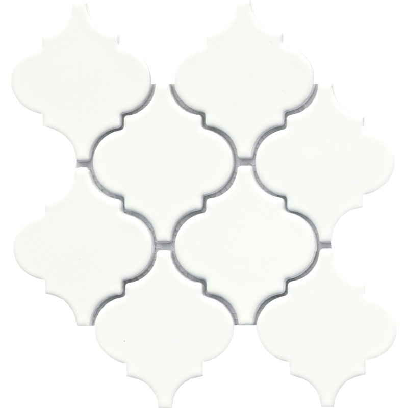 Morocco Silver 10 in. x 11 in. Glossy Porcelain Wall Tile (6.05 sq. ft./Case), White