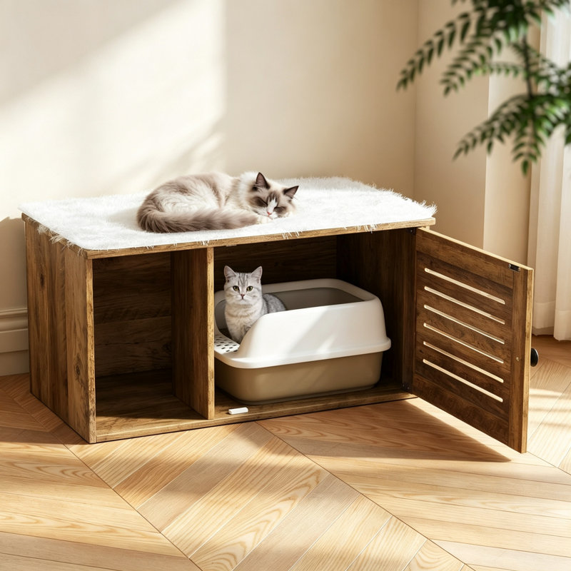 Engineered Wood Litter Box Enclosure