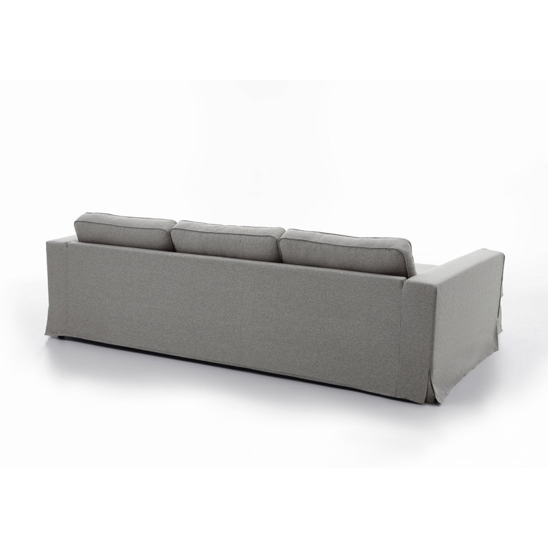 Corner Sofa, Left Hand Facing, Gray Polyester