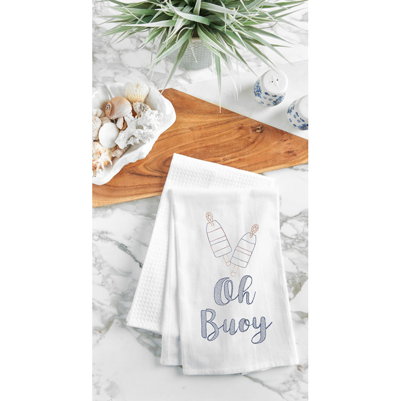 Oh Buoy 100% Cotton Flour Sack Dishtowel