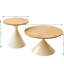 Table basse en bois blanc - Paire de bases modernes en cône double