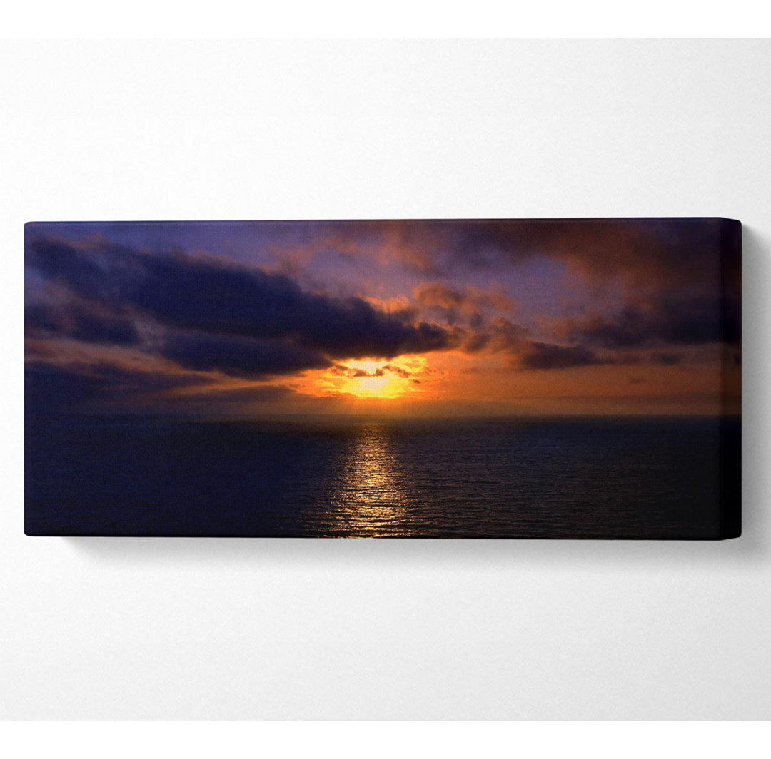 Sonnenuntergang auf offenem Meer - Panorama-Kunstdrucke auf Leinwand