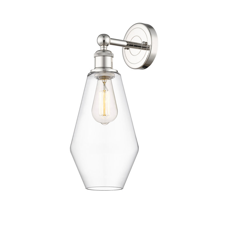Amylea Armed Sconce, Clear, Polished Nickel