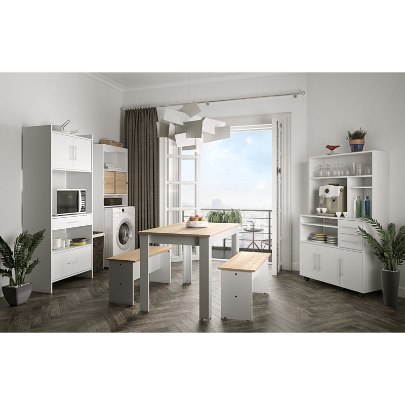 Avington Dining Table, White, Oak