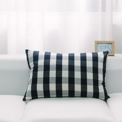 Checkered Cotton Throw Pillow