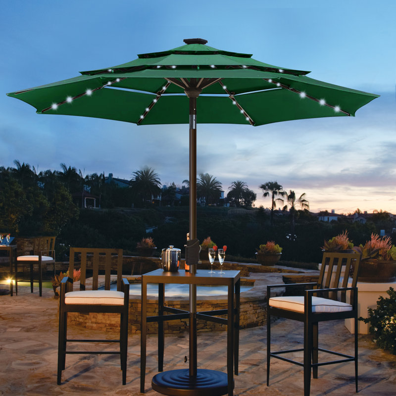 Parasol lumineux 9 pi Keensburg, Émeraude