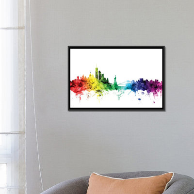 «Rainbow Skyline Series: New York City, New York, USA I», reproduction d'art sur toile tendue