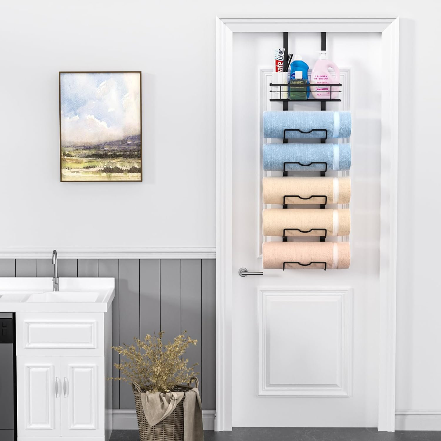 MCKINNON HOME FURNISHINGS, INC. 6-Tier Over The Door Towel Rack,Towel ...