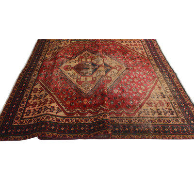 Tapis de la laine en laine 6 pi 4 po x 9 pi 11 po one-of-kind main-noué la 1980 rouille