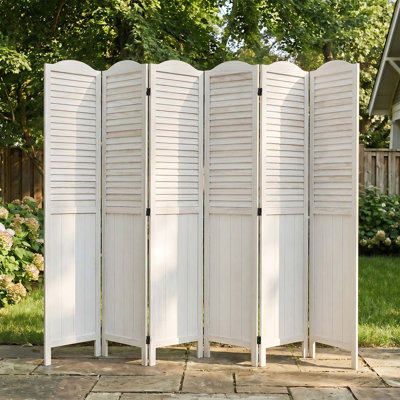 Solid Wood Folding Louver Privacy Screen – Room Divider Partition