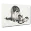 Cat & Kitten Drinking by Gottfried Mind - Wrapped Canvas-55304336