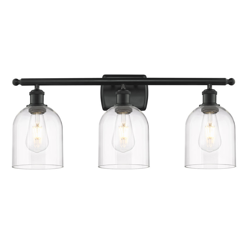Meuble-lavabo à 3 lumières 26 po Ballston Anacaren, Noir mat, Clair