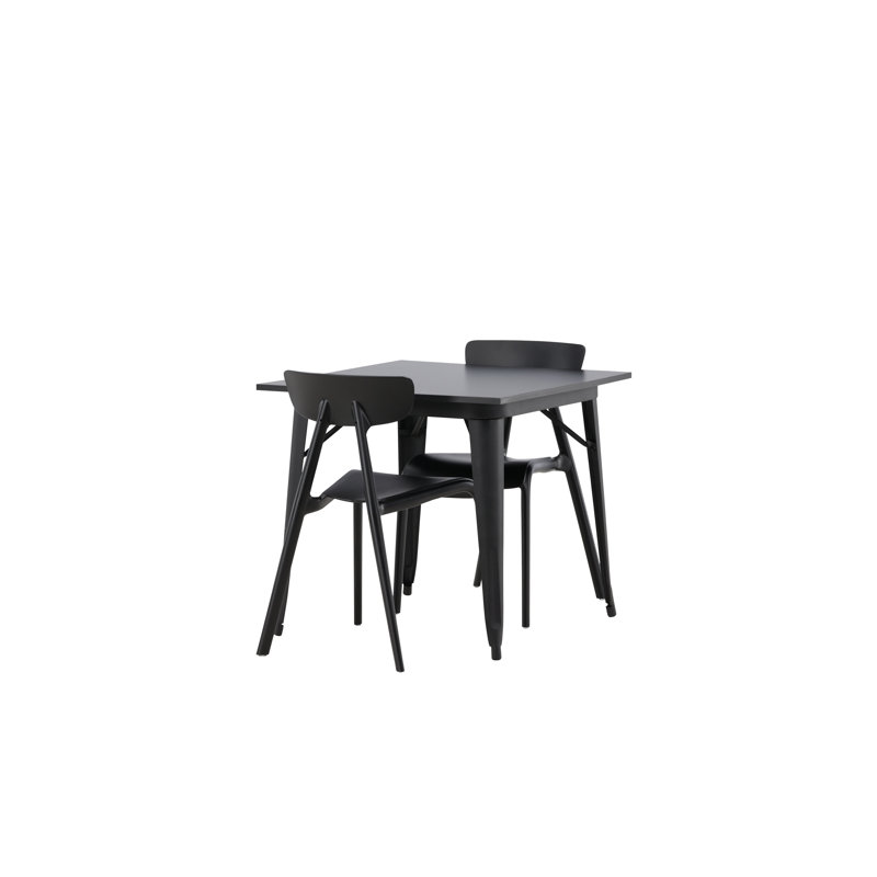 Watson 2 - Person Dining Set, Black, Black