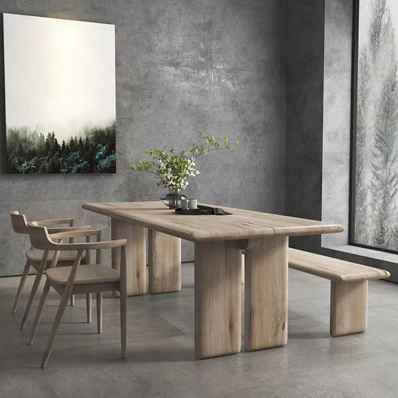 Table de salle à manger 86,61 po, H 29,53 po x L 86,61 po x l 35,43 po, Bois