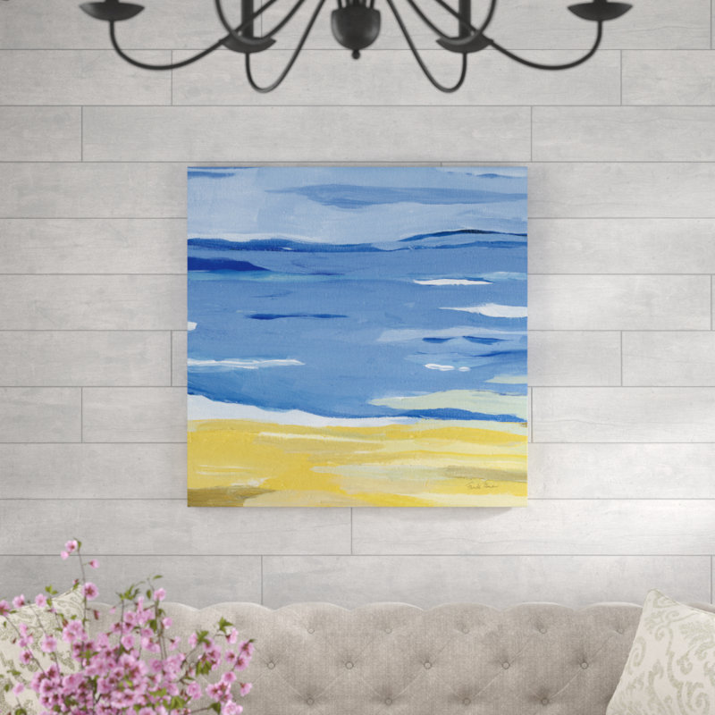 Coastal Abstract by Farida Zaman - Wrapped Canvas Painting, 91cm H x 91cm W