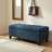 Tufted Upholstered Storage Bench, 51" Wide Flip-Top Multi-Function Ottoman Footrest for Bedroom, Navy Blue