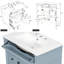 Meuble-lavabo autoportant de 30 pouces avec lavabo, tiroir rabattable et support de rangement noir-1874626517