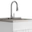 Évier utilitaire moderne 28 po avec armoire coulissante et évier en acier inoxydable, blanc